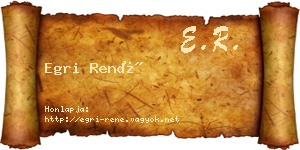 Egri René névjegykártya